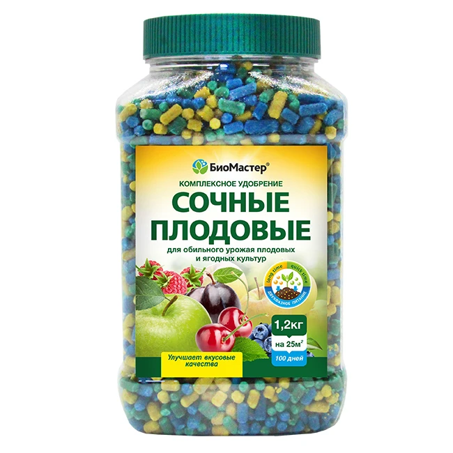гранулированное удобрение биомастер сочные плодовые 1,2кг 