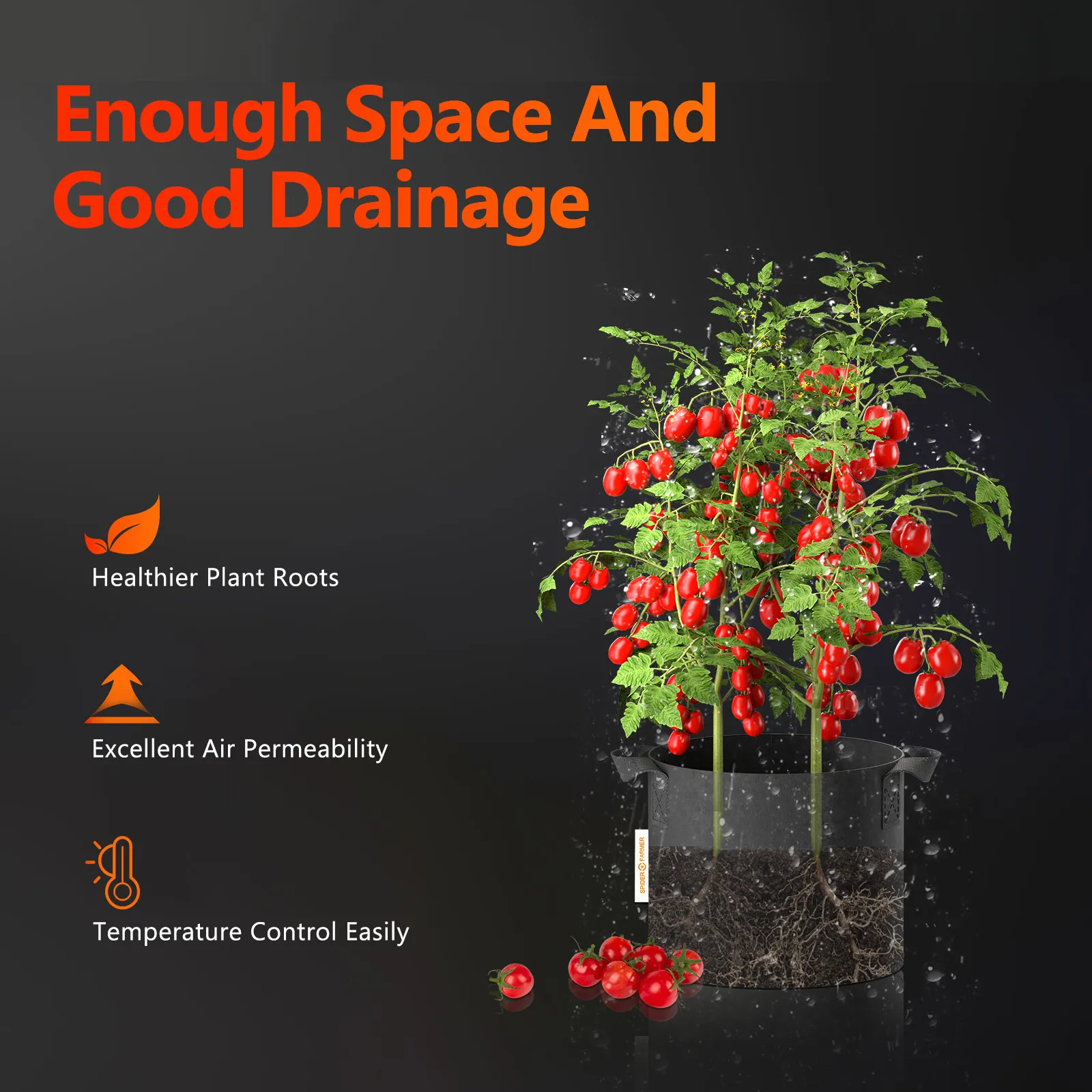 горшок spider farmer grow bag 10gal 40л 