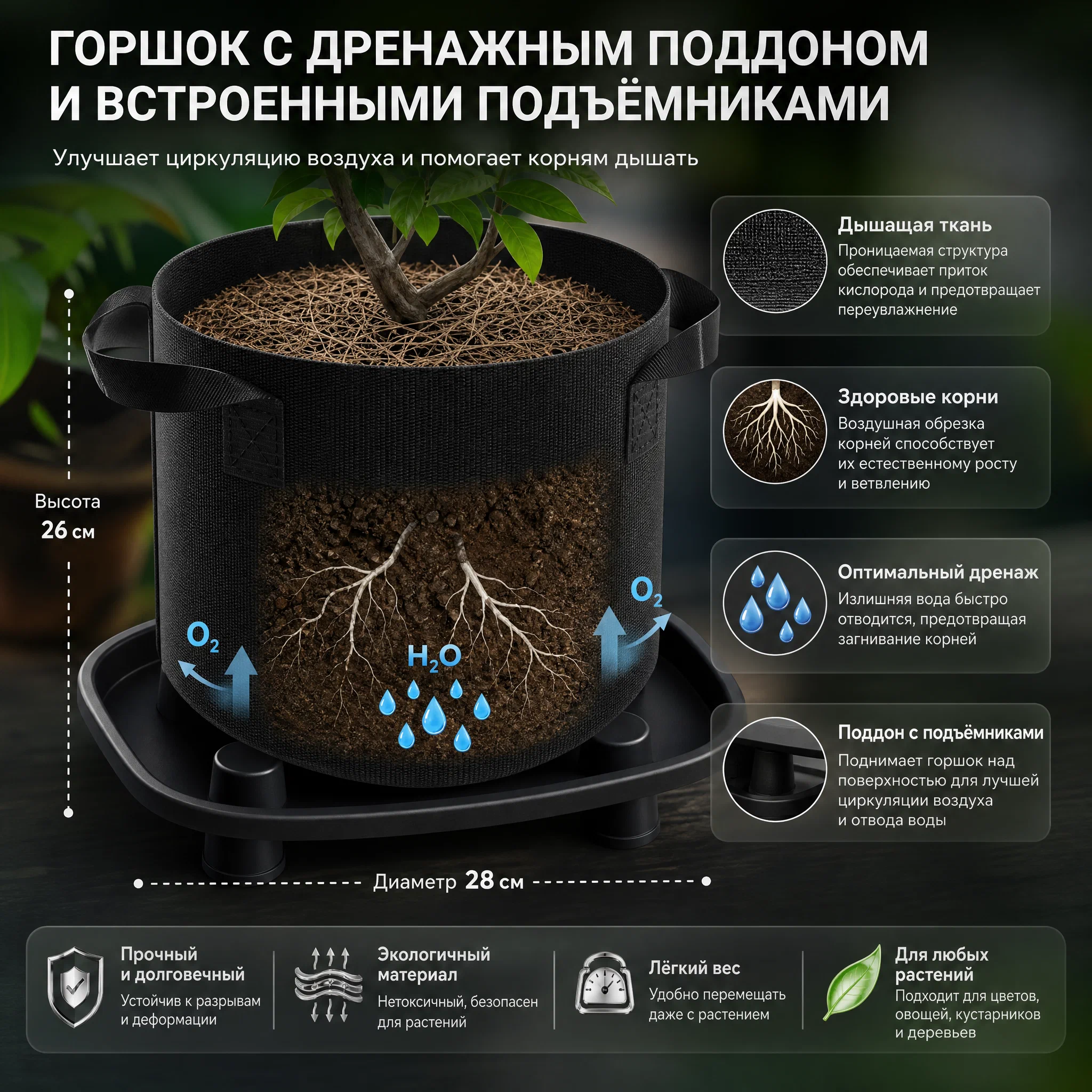 дренажные поддоны mars hydro 2-pack drainage trays 