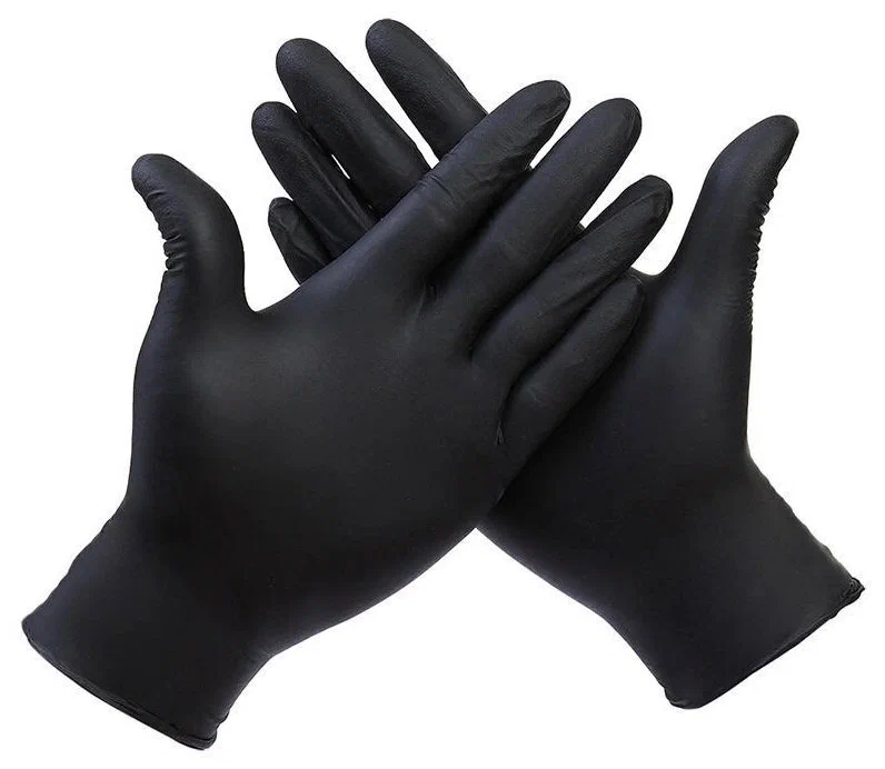 перчатки нитриловые черные m 