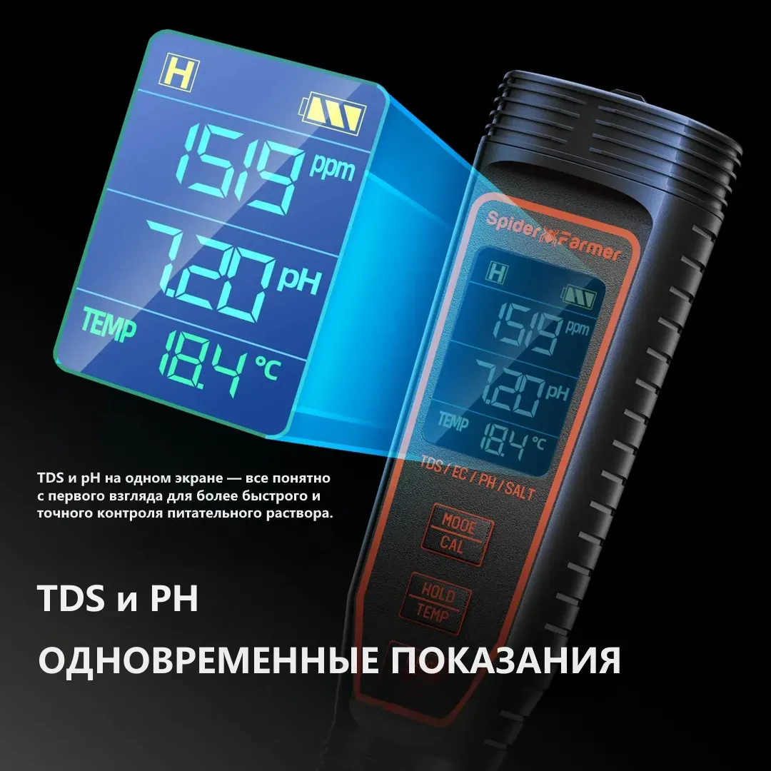 измерительный прибор ph meter spaider farmer 
